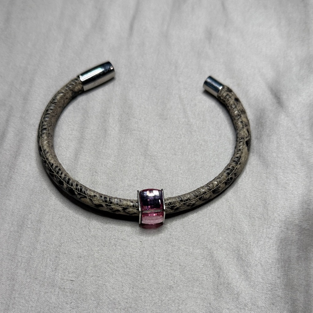 Elegant Pink and Silver Bracelet